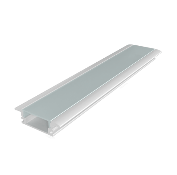 Perfil Embutir De Aluminio Branco Way Sem Fita Led 1 Metro Bronzearte