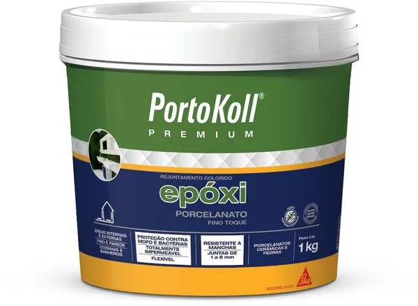 Rejunte Portokoll Epoxi Porcelanato Cinza Sideral 1Kg