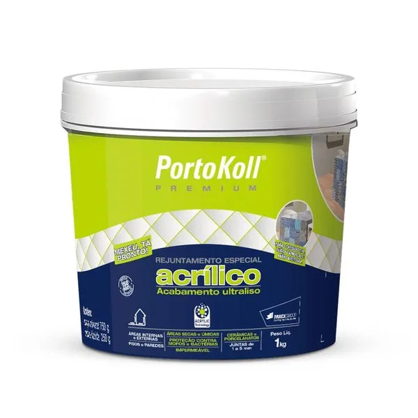 Rejunte Acrílico Cinza Ártico 1kg Portokoll
