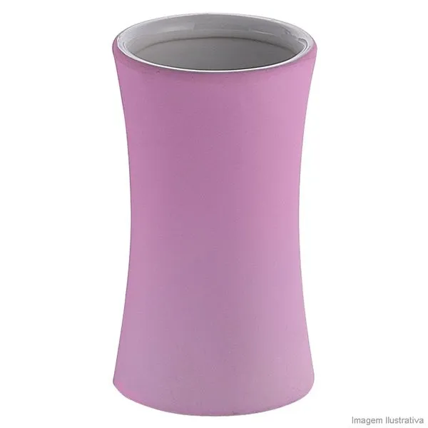 Porta cotonete de cerâmica rosa BA9338E Coisas e Coisinhas