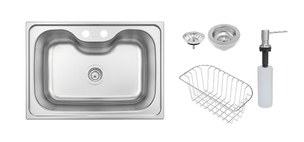 Cuba Morgana 60 Fx Underm Aço Inox Acet Com Válvula Dosador E Cesto Tramontina