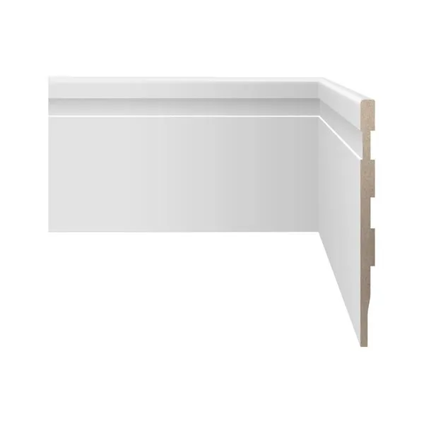Rodapé Poliestireno Branco Frisado Fit 15cmx2,40m Biancogres