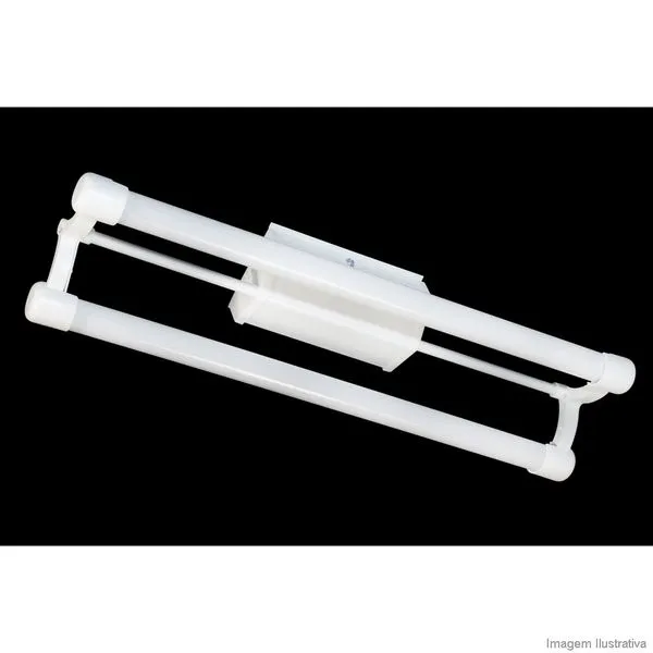 Luminária tubular ToLEDo com reator para 2 lâmpadas fluorescentes 20W branca Tualux