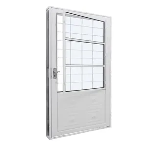 Porta Aço Postigo Quadriculada Vidro Liso Esquerda 83X215X12 Qualitysol Branco Ramassol