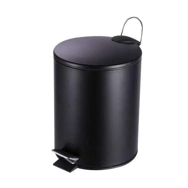 Lixeira de Aço Inox Preto com Pedal 12 Litros Coisas e Coisinhas