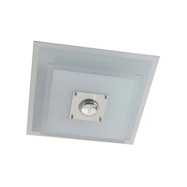Plafon quadrado para 1 lâmpada E27 Spacial PMQ 130 100W vidro preto Pantoja