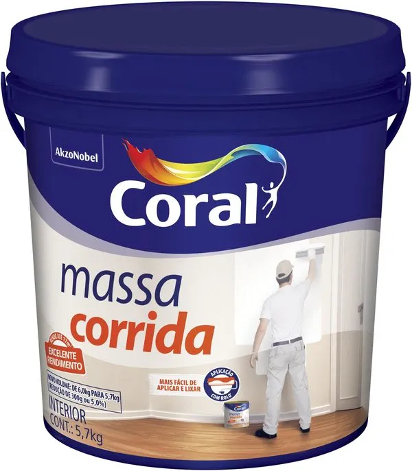 Massa Corrida Coral Branca 5,7Kg