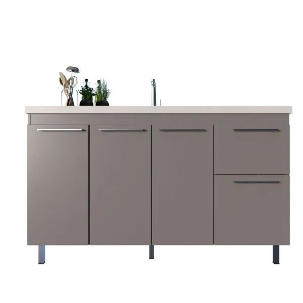Gabinete para Cozinha Kaus 144x84x53cm MDF Cerocha Gabinete para Cozinha Kaus 144x84x53cm MDF Cinza