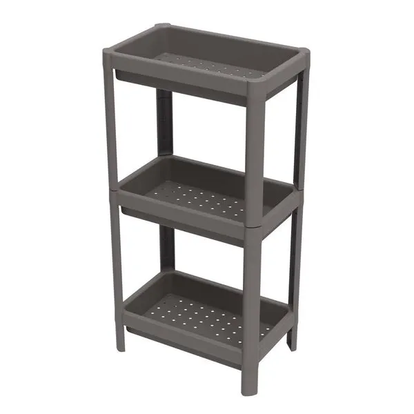 Estante Plástica 23X36 Com 3 Prateleiras Cinza Geo Grifit