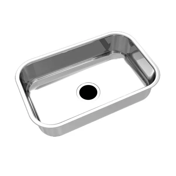 Cuba Simples para Cozinha CS02 0.7 Alto Brilho Válvula 3.5 56X34X18CM Aço 304 Mekal