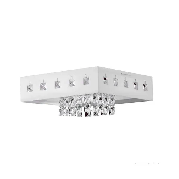 Plafon Vienna LED quadrado 30x30cm 1x20W 6400K 220V com cristais Bronzearte