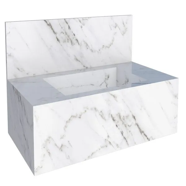 Bancada Porcelanato Milano 83X30X45Cm Branco Cozimax