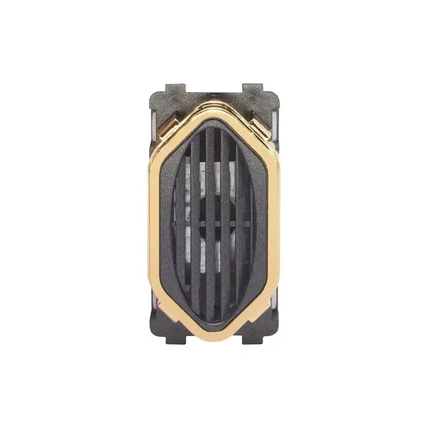 Módulo 1 Campainha Cigarra Bivolt Preto Grafite Com Gold Novara Dicompel