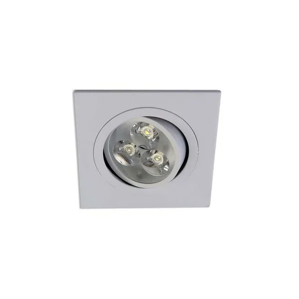 Embutido de aço Easy LED 93x93mm 3W 6400K GU10 branco Bronzearte