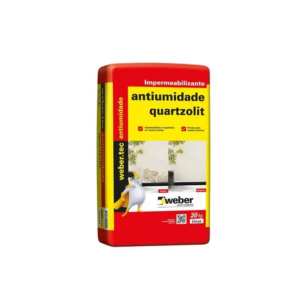 Argamassa Quartzolit Anti Umidade 20kg Cinza