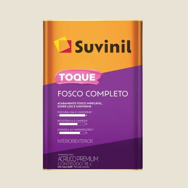Tinta Premium Acrílica Fosco Toque Completo 18L Suvinil Tinta Premium Acrílica Toque Fosco Completo Algodão Egípc 18L Suvinil