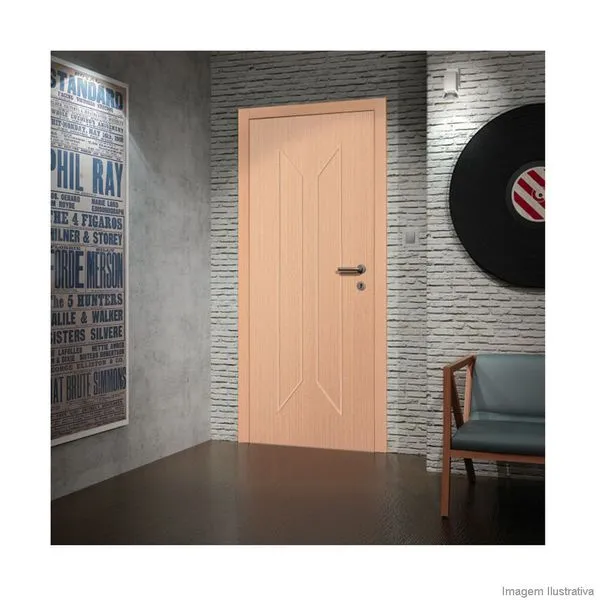 Folha de porta decorada de madeira MDP Lisboa 210x82x3,2cm mogno Vert