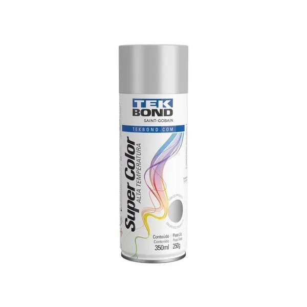 Tinta Aerossol Alta Temperatura 350ml - Tekbond Alumínio