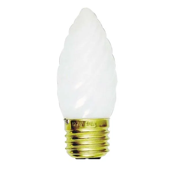 Lâmpada incandescente vela E14 127V 40W 3000K amarela Bronzearte