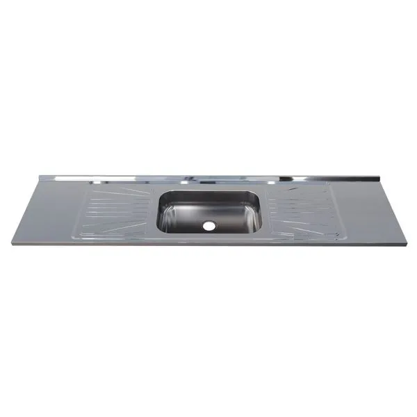 Pia para Cozinha Aço Inox 200x52cm Fabrinox Pia para Cozinha Aço Inox 200x52cm com Cuba Central