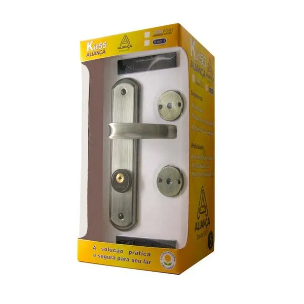 Fechadura externa de aço zamac Anatomic Kit 3x1 antique verde Aliança