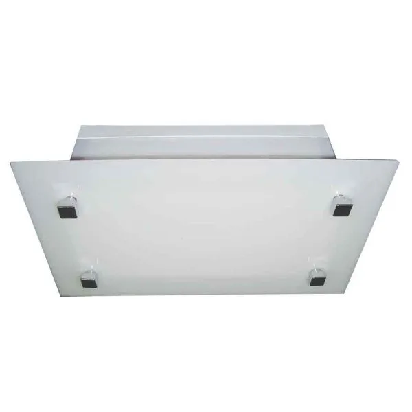 Luminária retangular Malaga 10 para 1 lâmpada eletrônica 25x15cm acrílico jateado branco Tualux