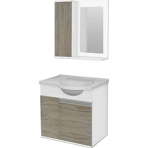 Conjunto New Aspen 64CM Branco e Carvalho Bonatto
