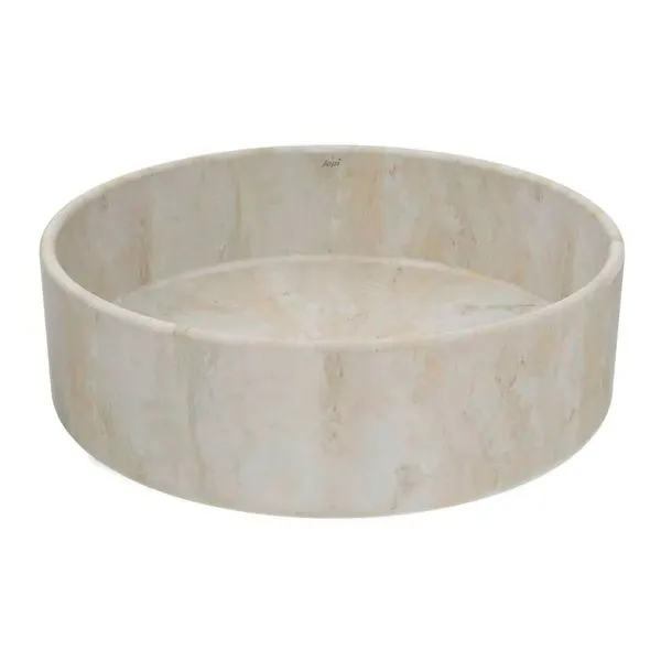 Cuba De Apoio 36X11,5Cm Bege Redonda Sottile Travertino Japi