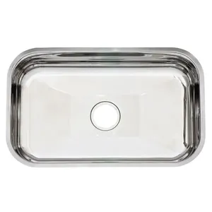 Cuba de Embutir Retangular Aço Inox Alto Brilho 1F Fabrinox Cuba de Embutir Retangular 56x34x14cm Aço Inox Fabrinox 2F