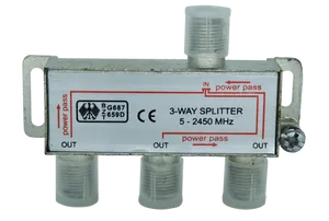 Divisor De Alta Frequência 5-2450mhz 3 Saídas Pacote Com 5 Unidades Cromo Foxlux