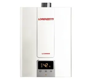 Aquecedor a Gás Branco LZ  2000DE 20 Litros GLP Display Digital  Lorenzetti