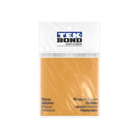 Bloco De Anotacoes Laranja 76X76Mm 45 Folhas
