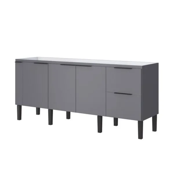 Gabinete para Cozinha Cisne 195x51,5x86cm MDP/MDF Cozimax Gabinete para Cozinha Cisne 195x51,5x86cm MDP/MDF Cinza