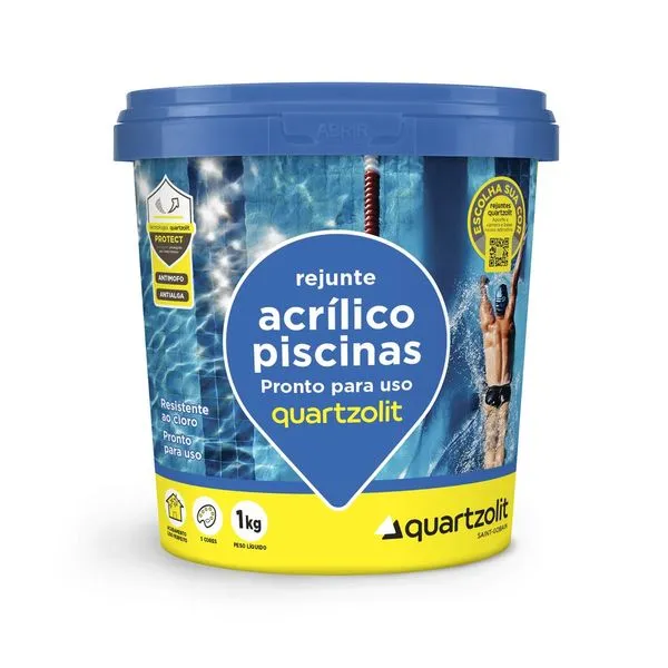 Rejunte Acrílico Piscinas Azul Celeste 1KG Quartzolit