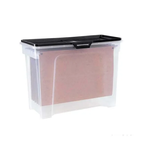 Caixa organizadora Utile incolor 18L com tampa preta Prat-k