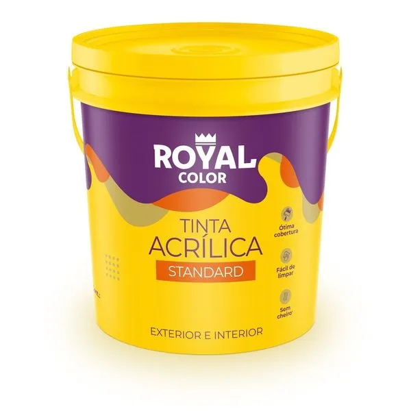 Tinta Acrílica Standard Interior e Exterior Branco Fosco 16l Royal Color