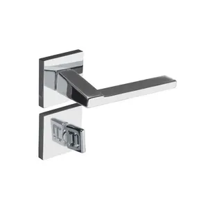 Fechadura para banheiro de aço zamac Chopin 279-90 com roseta cromada Pado Fechadura Zm Chopin Rq2 279-90 Banheiro Cr Pado