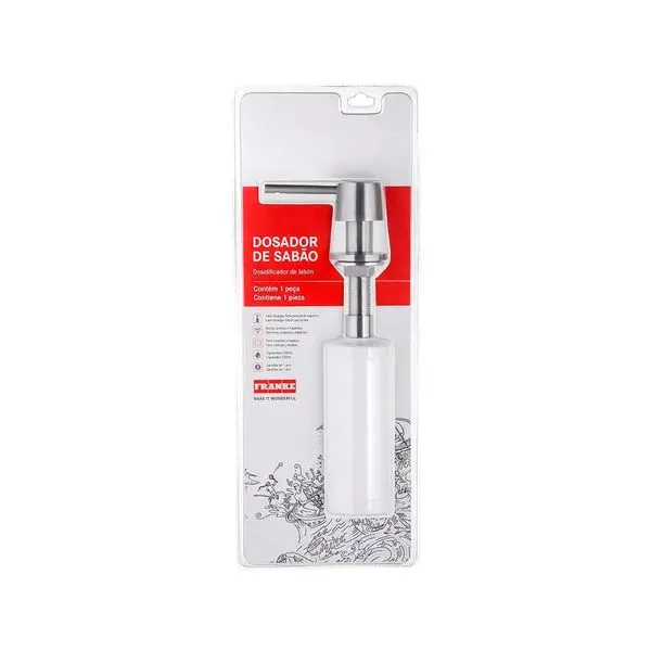 O Dosador de Sabão Sobrepor Redondo 330ML em Aço Inox Franke