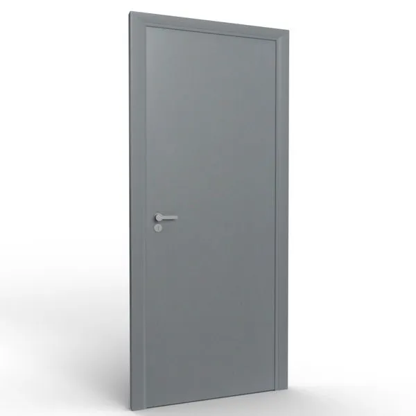 Kit Porta de Madeira 210x62 Direita Batente Regulável 11-19cm Laca Cinza Rocha