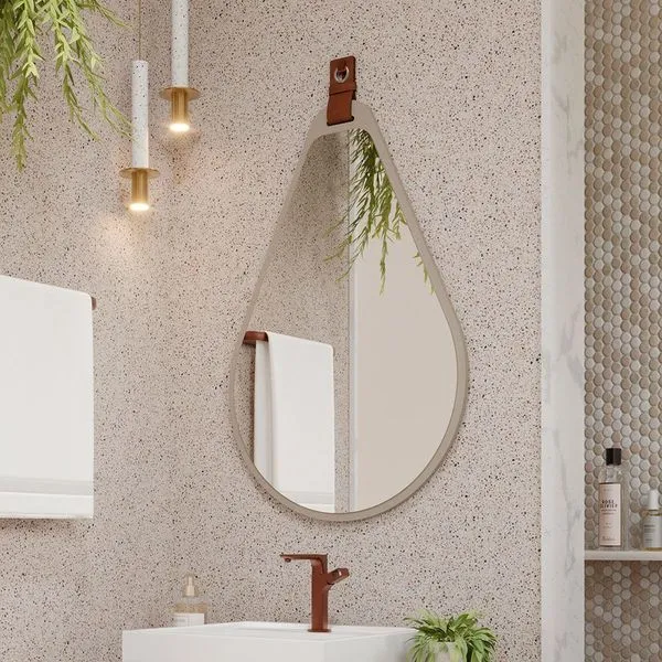 Espelheira para Banheiro Gota MDF 50x1,5x76cm Cappuccino Mgm Móveis