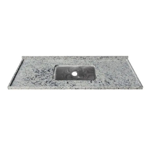 Pia de Granito 2,00m Branco Dallas Reto Simples Kasa Granito