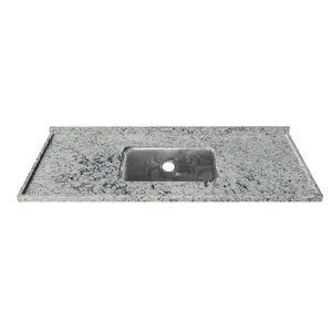 Pia de Granito 1,20m Branco Dallas Reto Simples Kasa Granito