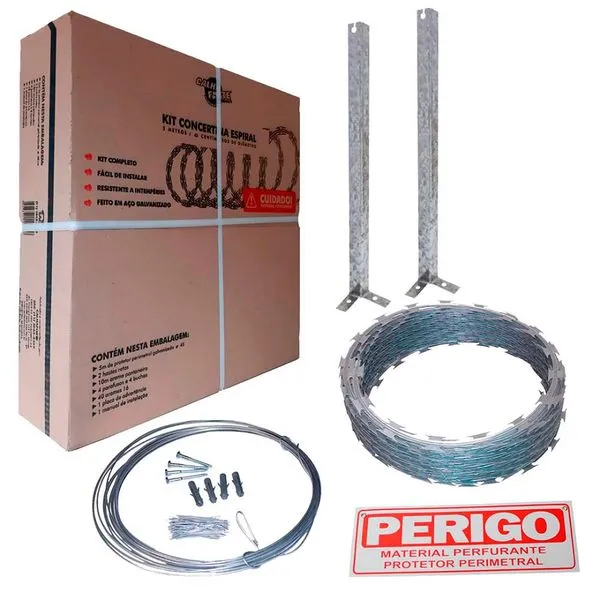 Kit Concertina Aço Galvanizado 45cm 5m Calhaforte Kit Concertina Aço Galvanizado 45cmx5m Calhaforte