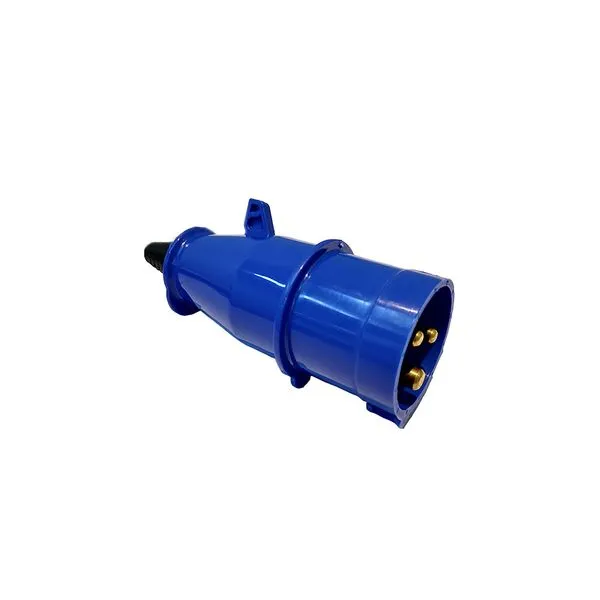 Plugue 2p T 16a 200v 250v 6h Ip44 Azul Newkon Steck