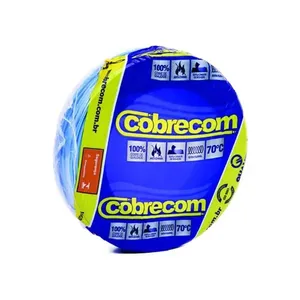 Cabo Flexível Antichamas 750V 4,0mm² Azul 50m Cobrecom