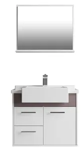 Conjunto Gabinete Para Banheiro Gracux 56Cm Branco Gianduia Cerocha