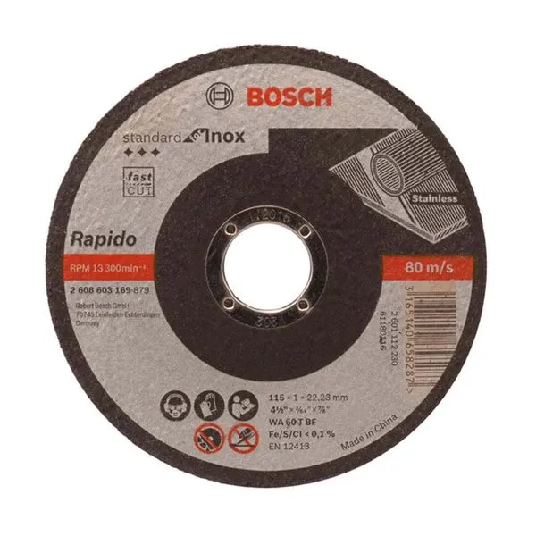 Disco de Corte para Inox Bosch 115mm Grão 60 Disco de corte para inox 115mm grão 60 Bosch