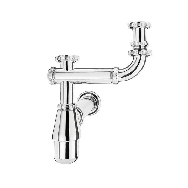 Sifão para pias de cozinha duplo 1.1/2"'' x 2'' com desnível cromado Esteves