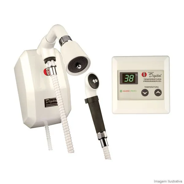 Chuveiro digital 220V com desviador branco KDT
