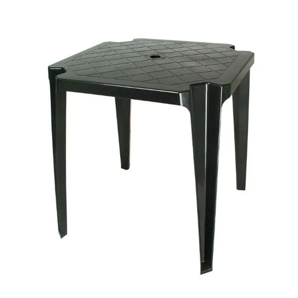 Mesa Monobloco Empilháveis Plástica Ouro Preta 70x70 Antares